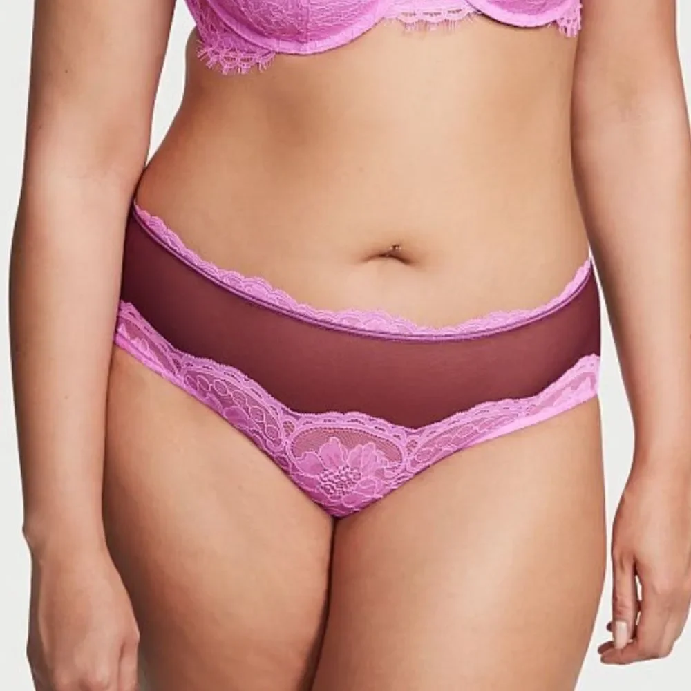 Victorias Secret Very Sexy Lace & Mesh Cheeky Panty Berry Gelato Mix Medium